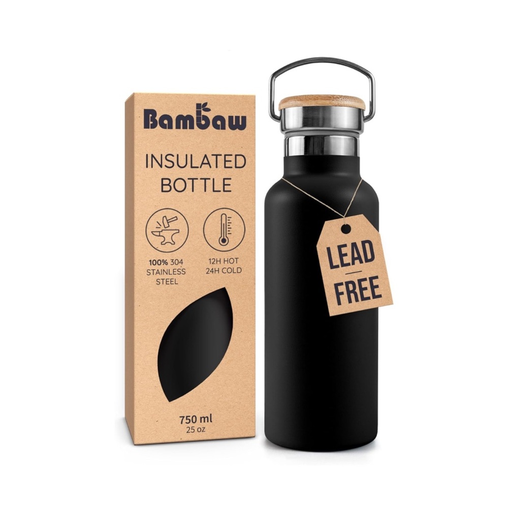 Bambaw Black Insulated Bottle - 24oz